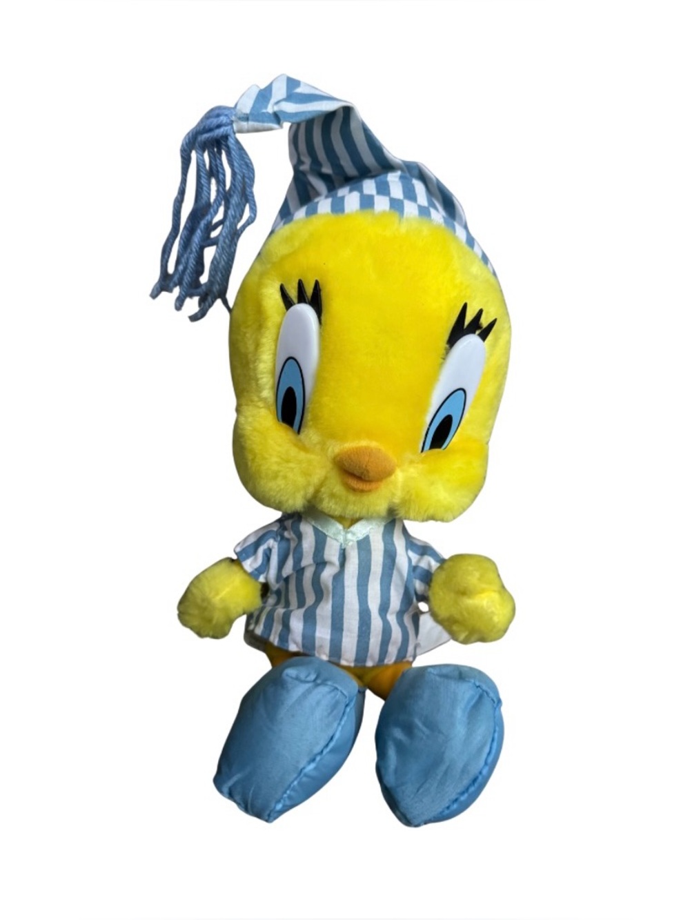 Looney Tunes Tweety Bird Warner Bros.Plush Toy in Blue Striped Pajamas